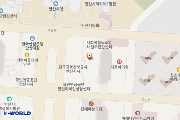 안산제1권역공영제4유료주차장 위치 지도 — 경기도 안산시 단원구 고잔동 556-1