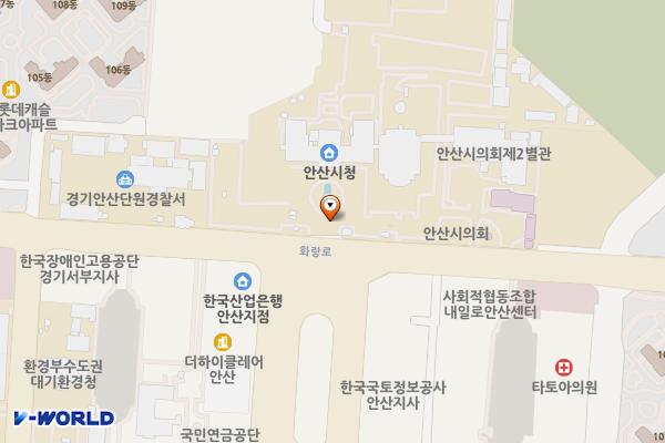 안산시청 위치 지도 — 경기도 안산시 단원구 화랑로 387