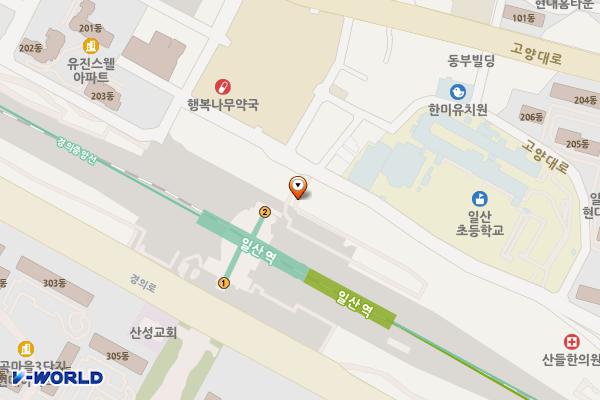 코레일 일산역 위치 지도 — 경기도 고양시 일산서구 일중로15번길 83