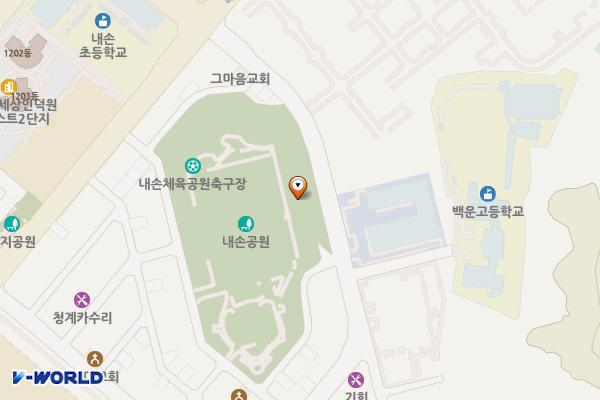 내손체육공원 주차장빌딩 위치 지도 — 경기도 의왕시 내손순환로 139