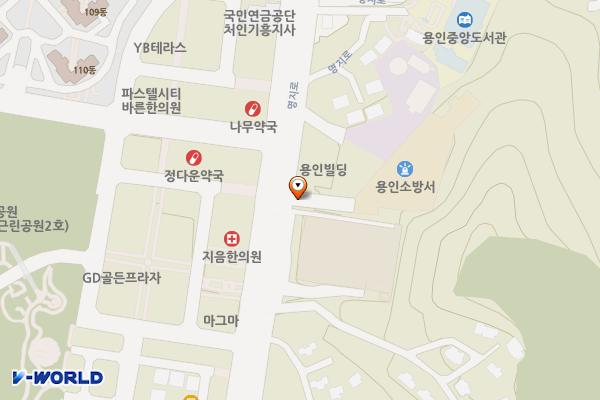 용인소방서 위치 지도 — 경기도 용인시 처인구 명지로 45