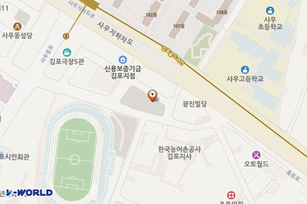 사우공영주차장 위치 지도 — 경기도 김포시 돌문로 16