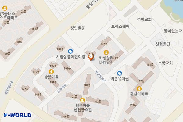 봉담상리공영주차장 위치 지도 — 경기도 화성시 봉담읍 삼천병마로 1256-13