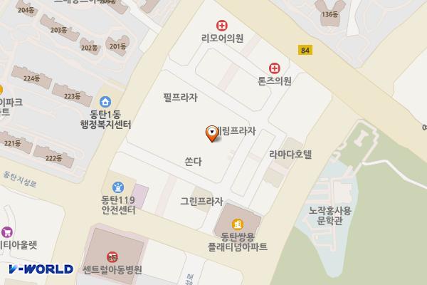 한빛 공영주차장(지하) 위치 지도 — 경기도 화성시 동탄중심상가2길 21