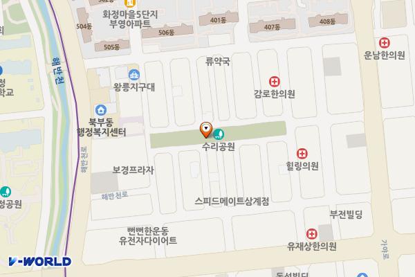 북부동 중심상업지역 노상주차장 위치 지도 — 경상남도 김해시 해반천로144번길 17-20