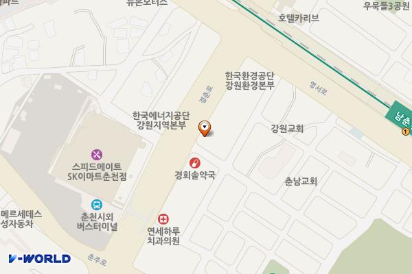 기아 춘천지점 위치 지도 — 강원특별자치도 춘천시 경춘로 2360