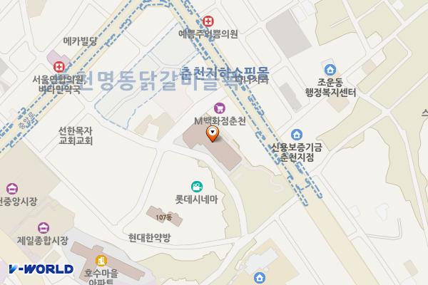 메가마트 엠 춘천점 위치 지도 — 강원특별자치도 춘천시 금강로 68-9