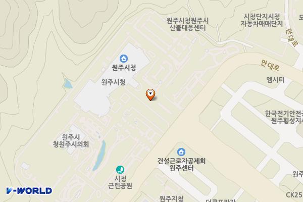 원주시청 위치 지도 — 강원특별자치도 원주시 시청로 1