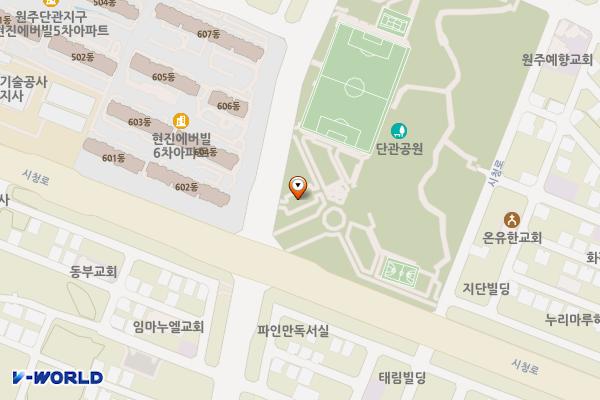 단관공원 위치 지도 — 강원특별자치도 원주시 단관공원길 63