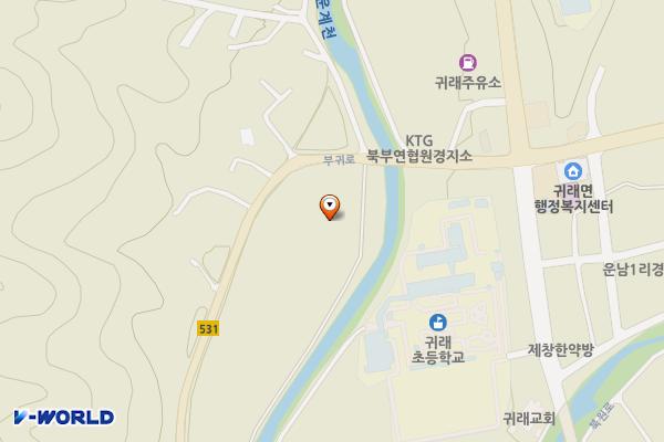 귀래면 공영주차장 위치 지도 — 강원특별자치도 원주시 운남리 956