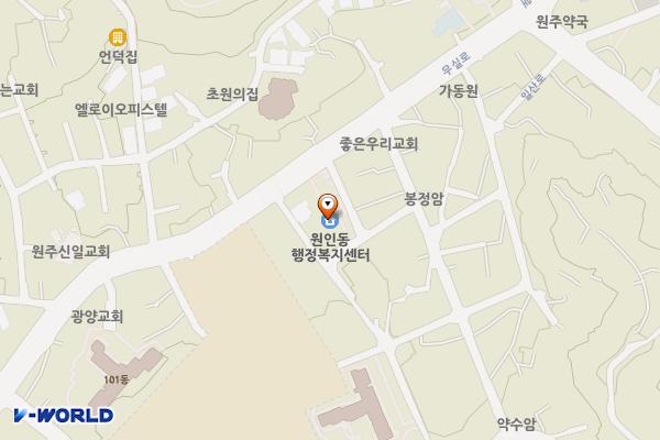 원인동행정복지센터 위치 지도 — 강원특별자치도 원주시 무실로 63