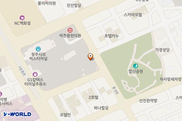 청주시외버스터미널 환승주차장 위치 지도 — 충청북도 청주시 흥덕구 가경동 1449