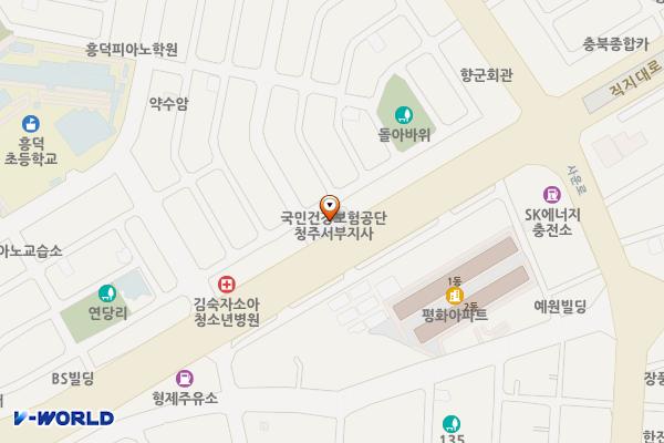 국민건강보험공단 청주서부지사 위치 지도 — 충청북도 청주시 흥덕구 직지대로 757
