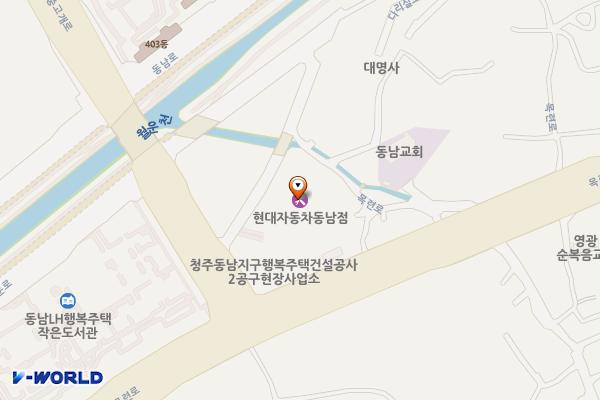 현대자동차블루핸즈 동남점 위치 지도 — 충청북도 청주시 상당구 목련로 213-37