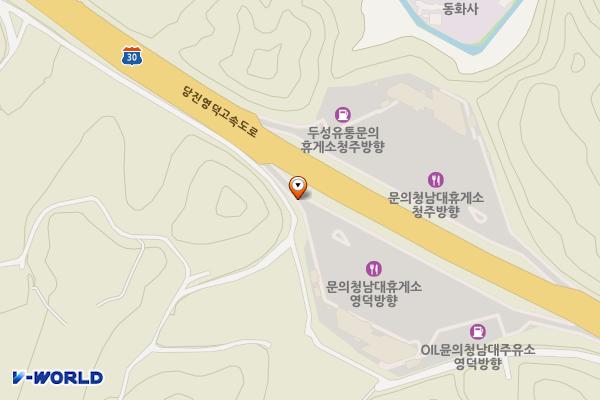 문의청남대휴게소 (영덕) 위치 지도 — 충청북도 청주시 상당구 문의면 당진영덕고속도로 124
