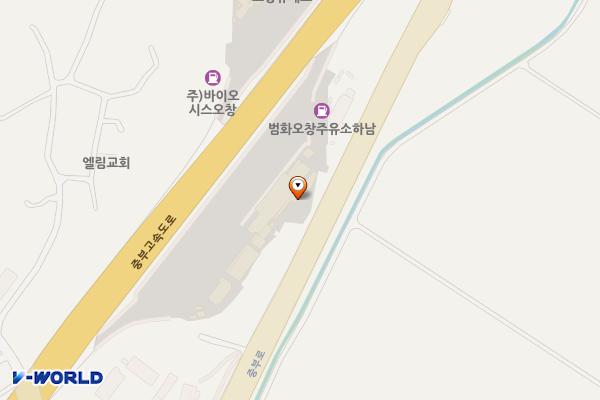 오창휴게소 (하남) 위치 지도 — 충청북도 청주시 청원구 오창읍 중부고속도로 20