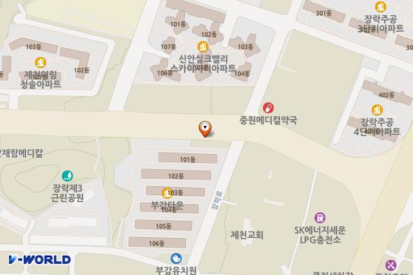 기아 장락대리점(구 청전대리점) 위치 지도 — 충청북도 제천시 청전대로 238