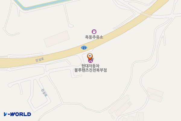 현대자동차블루핸즈 진천북부점 위치 지도 — 충청북도 진천군 덕산읍 진성로 496