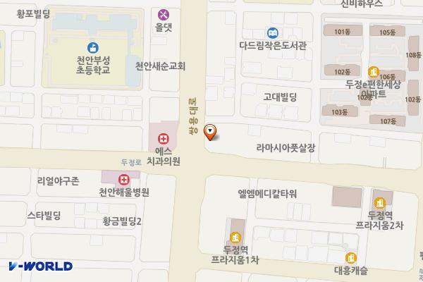 현대자동차 천안북부지점 위치 지도 — 충청남도 천안시 서북구 두정중7길 2-3