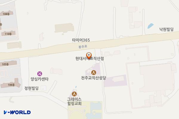 현대자동차블루핸즈 직산점 위치 지도 — 충청남도 천안시 서북구 성거읍 봉주로 142