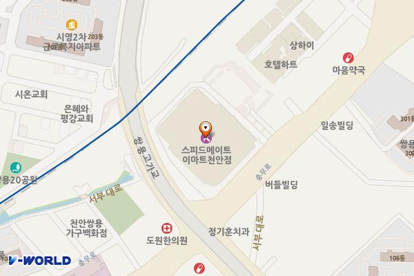 이마트 천안점 위치 지도 — 충청남도 천안시 서북구 충무로 187