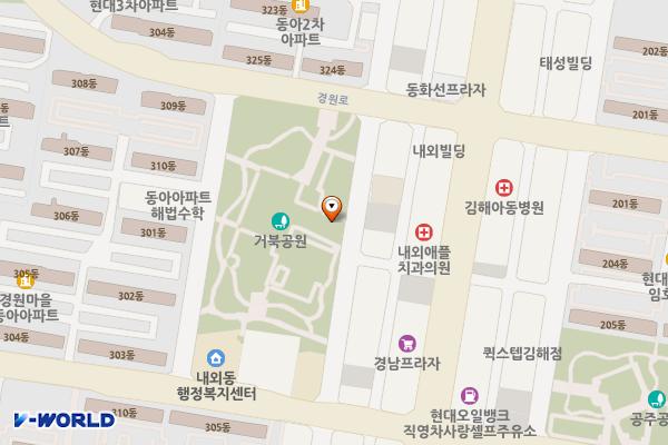 거북공원 공영주차장 위치 지도 — 경상남도 김해시 내동 1116-2