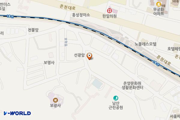 아산시노인종합복지관 위치 지도 — 충청남도 아산시 남산로 10