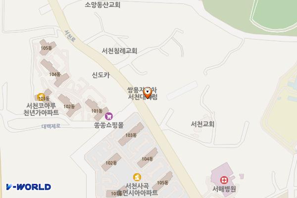현대자동차 서천지점 위치 지도 — 충청남도 서천군 서천읍 서천로 206