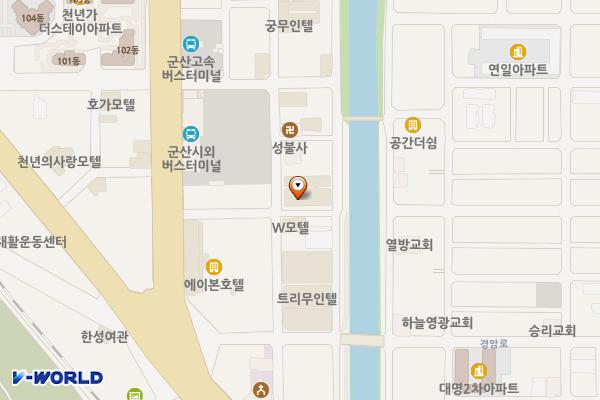 더블유(w)모텔 위치 지도 — 전북특별자치도 군산시 서래내길 26