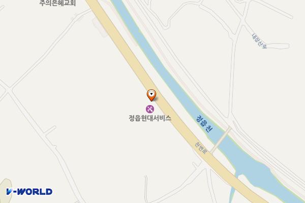 현대자동차블루핸즈 정읍현대서비스 위치 지도 — 전북특별자치도 정읍시 천변로 440