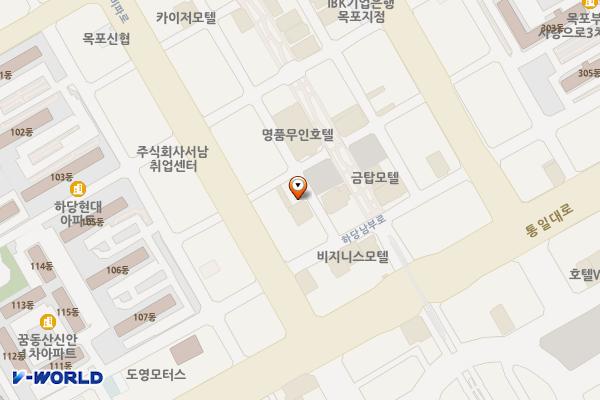 보보스모텔 위치 지도 — 전남광주통합특별시 목포시 하당남부로51번길 3