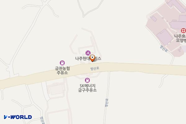 현대블루핸즈 나주현대서비스 위치 지도 — 전남광주통합특별시 나주시 금천면 영산로 5851