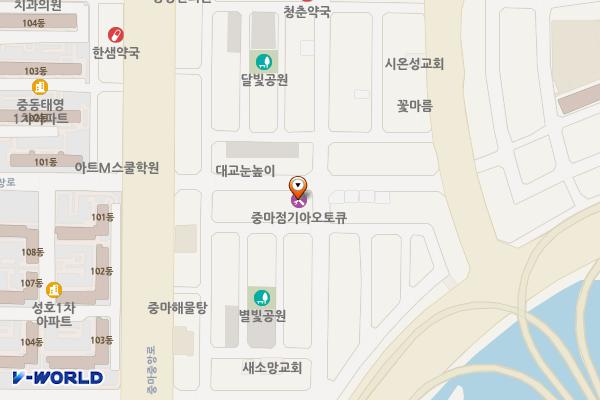 기아오토큐 중마점 위치 지도 — 전남광주통합특별시 광양시 발섬3길 14