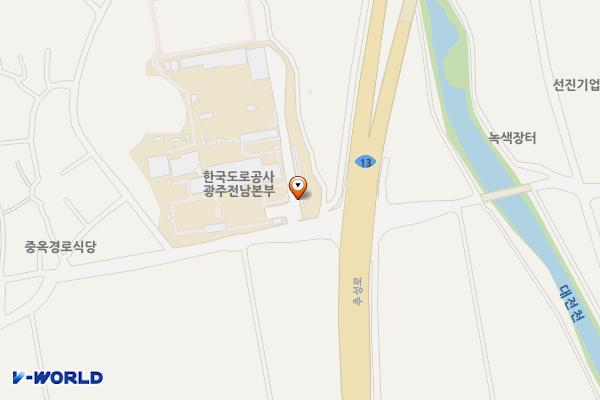 한국도로공사 광주전남본부(담양지사) 위치 지도 — 전남광주통합특별시 담양군 대전면 중옥길 34