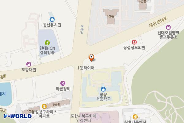기아 포항지점 위치 지도 — 경상북도 포항시 북구 새천년대로 1210