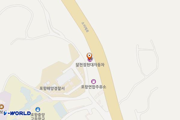 현대블루핸즈 달전점 위치 지도 — 경상북도 포항시 북구 소티재로 173