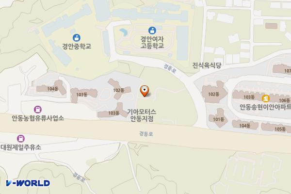 기아(주) 안동지점 위치 지도 — 경상북도 안동시 경동로 195