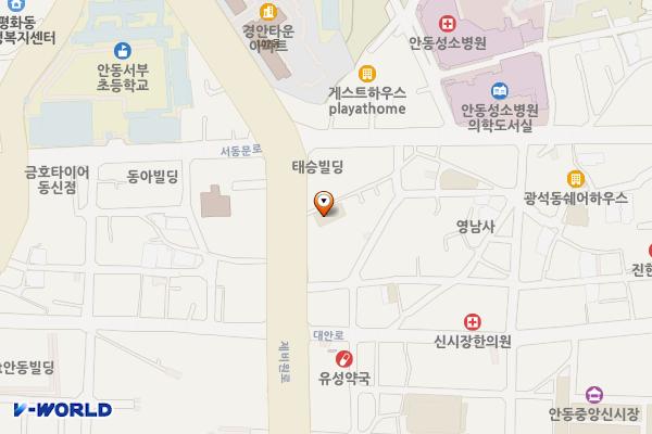 킹덤호스텔(구 파라다이스모텔) 위치 지도 — 경상북도 안동시 광석2길 29-15