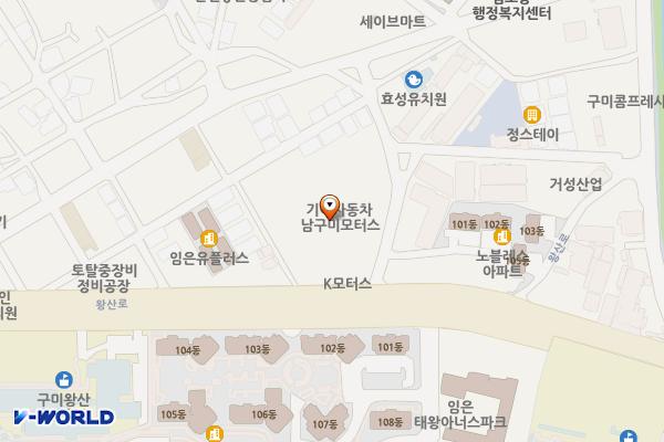 기아오토큐 남구미모터스 위치 지도 — 경상북도 구미시 왕산로5길 7
