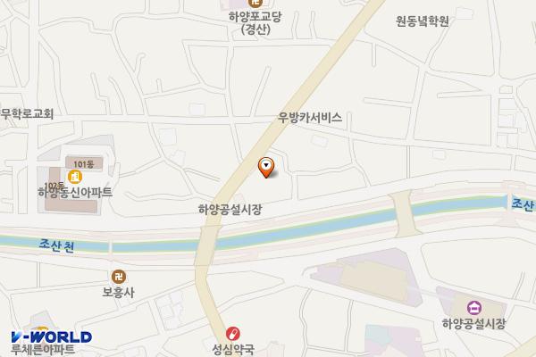 하양동서리공영주차장 위치 지도 — 경상북도 경산시 하양읍 금송로 42