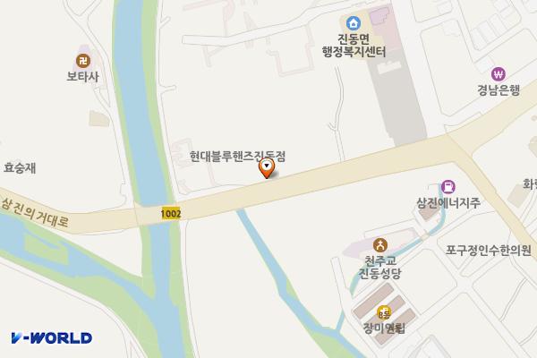 현대자동차 진동대리점 위치 지도 — 경상남도 창원시 마산합포구 진동면 삼진의거대로 595