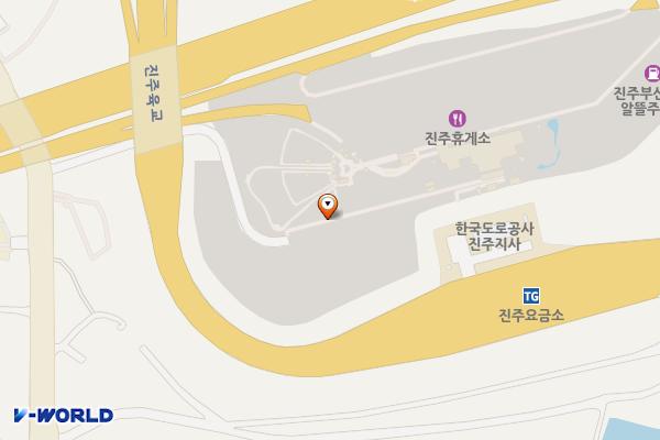 진주휴게소(부산) 외부 반려견 공원 주차장 위치 지도 — 경상남도 진주시 남해고속도로 194