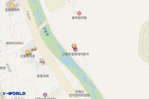 현대자동차블루핸즈 고현로점 위치 지도 — 경상남도 거제시 고현로14길 61
