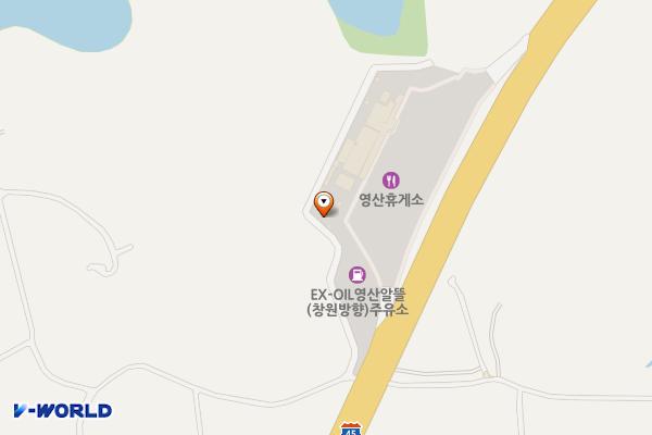 영산 휴게소 (창원) 위치 지도 — 경상남도 창녕군 영산면 장척호수길 56-110