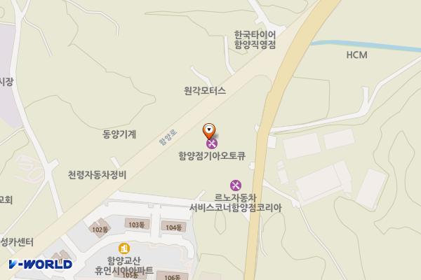 기아오토큐 함양점 위치 지도 — 경상남도 함양군 함양읍 함양로 1272