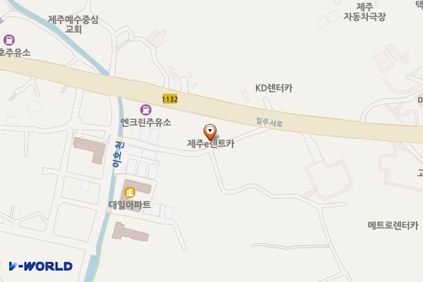 제주타요렌트카(입주사 전용) 위치 지도 — 제주특별자치도 제주시 일주서로 7662