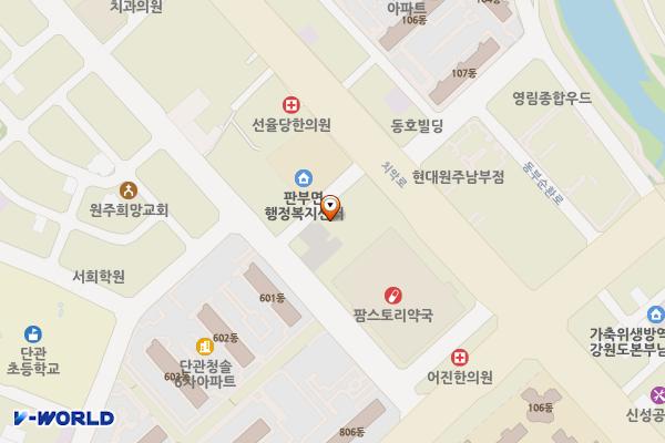 판부면보건지소 위치 지도 — 강원특별자치도 원주시 치악로 1501