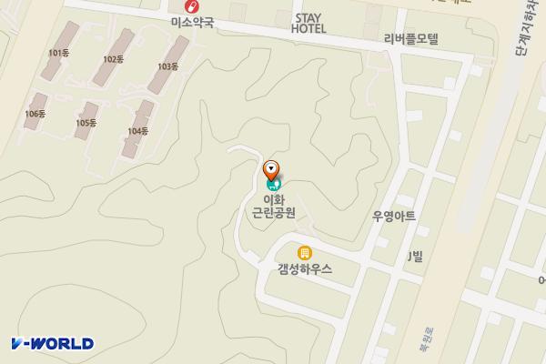 새마음공원주차장(창고앞) 위치 지도 — 강원특별자치도 원주시 단계동 1223
