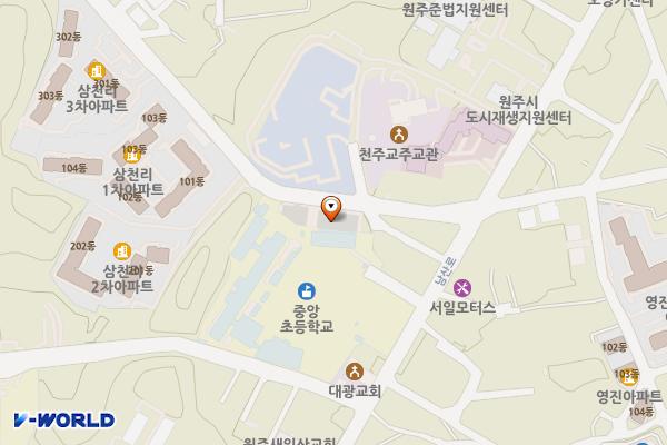 청산2길 공영주차장 위치 지도 — 강원특별자치도 원주시 학성동 1044-24