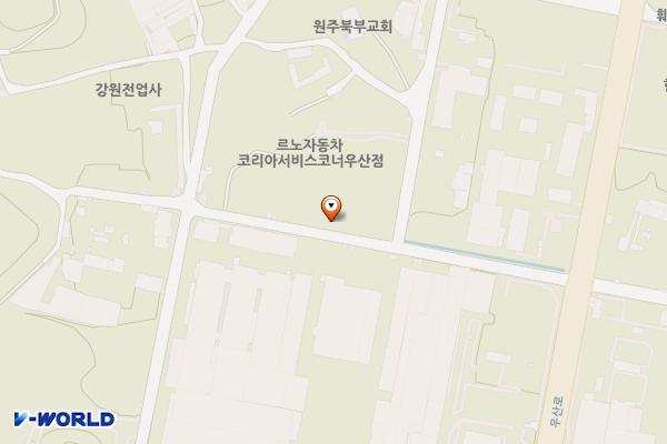 우산일반산업단지 공영주차장 위치 지도 — 강원특별자치도 원주시 우산동 572-2